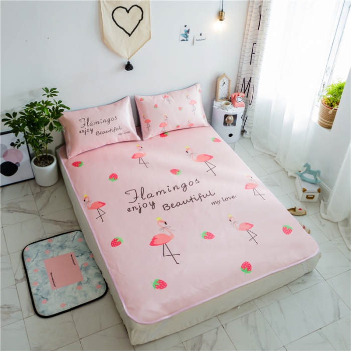 91家纺网 家纺一手货源 找家纺 （总）昔可家纺 爆款冰丝席火烈鸟系列影棚图