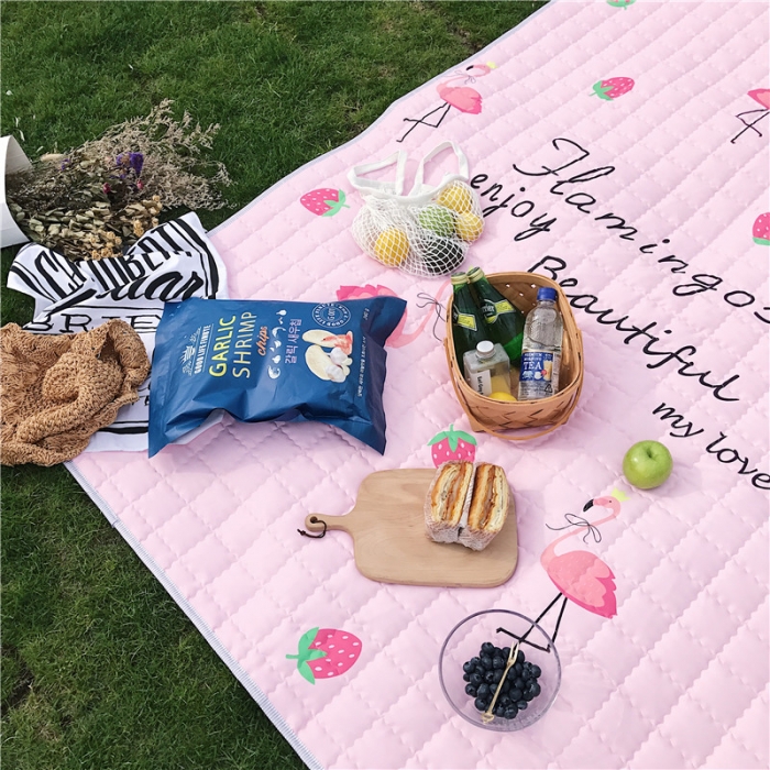 91家纺网 家纺一手货源 找家纺 昔可家纺 2018新款野餐垫 草莓火鸟