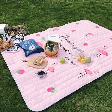 昔可家纺 2018新款野餐垫 草莓火鸟