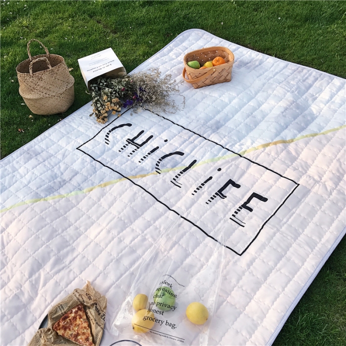 91家纺网 家纺一手货源 找家纺 昔可家纺 2018新款野餐垫 大理石纹粉