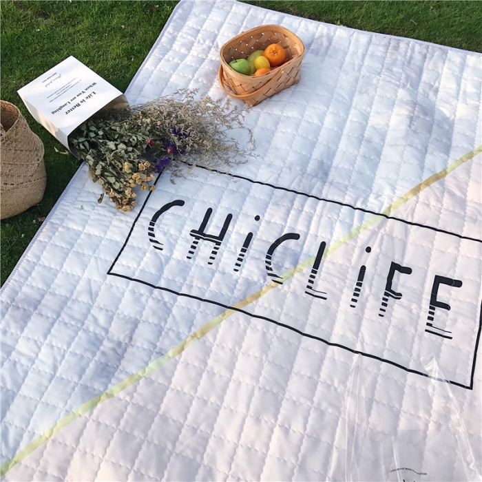 91家纺网 家纺一手货源 找家纺 昔可家纺 2018新款野餐垫 大理石纹粉