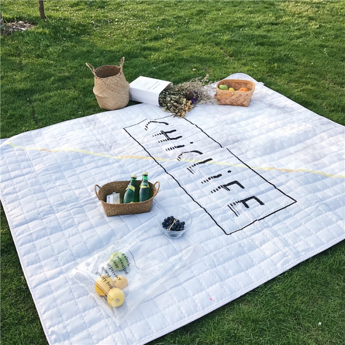 91家纺网 家纺一手货源 找家纺 昔可家纺 2018新款野餐垫 大理石纹灰