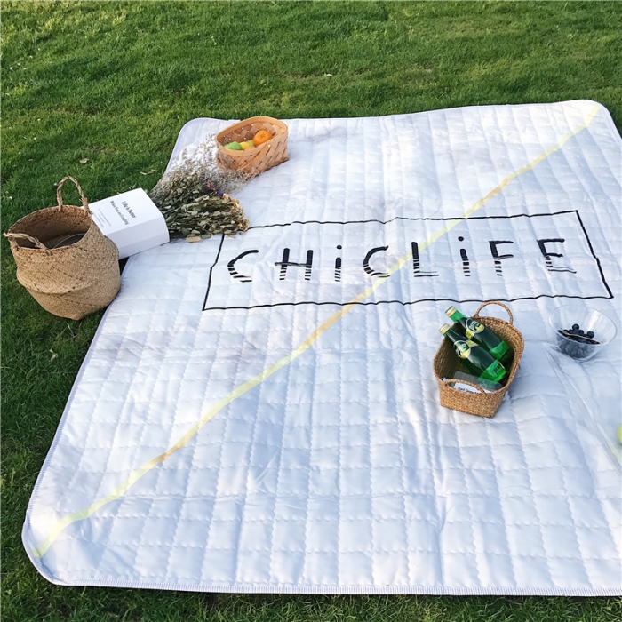 91家纺网 家纺一手货源 找家纺 昔可家纺 2018新款野餐垫 大理石纹灰