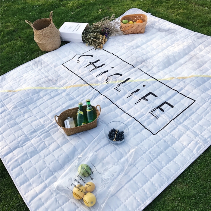 91家纺网 家纺一手货源 找家纺 昔可家纺 2018新款野餐垫 大理石纹灰