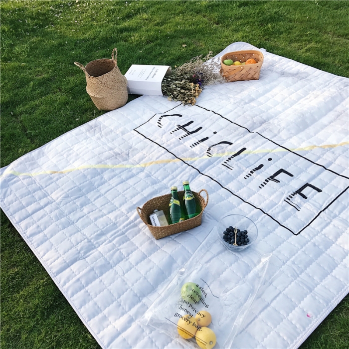 91家纺网 家纺一手货源 找家纺 昔可家纺 2018新款野餐垫 大理石纹灰