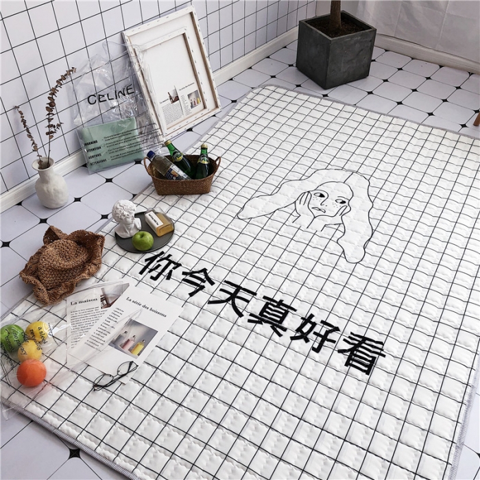 91家纺网 家纺一手货源 找家纺 昔可家纺 2018新款野餐垫 雀斑女孩