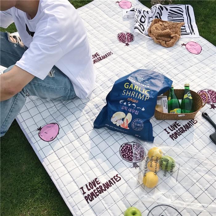 91家纺网 家纺一手货源 找家纺 昔可家纺 2018新款野餐垫 石榴