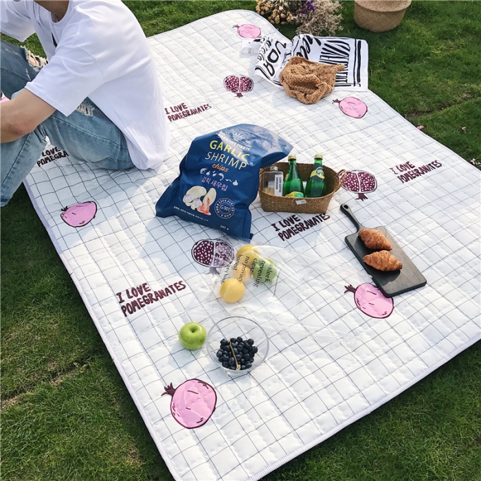 91家纺网 家纺一手货源 找家纺 昔可家纺 2018新款野餐垫 石榴