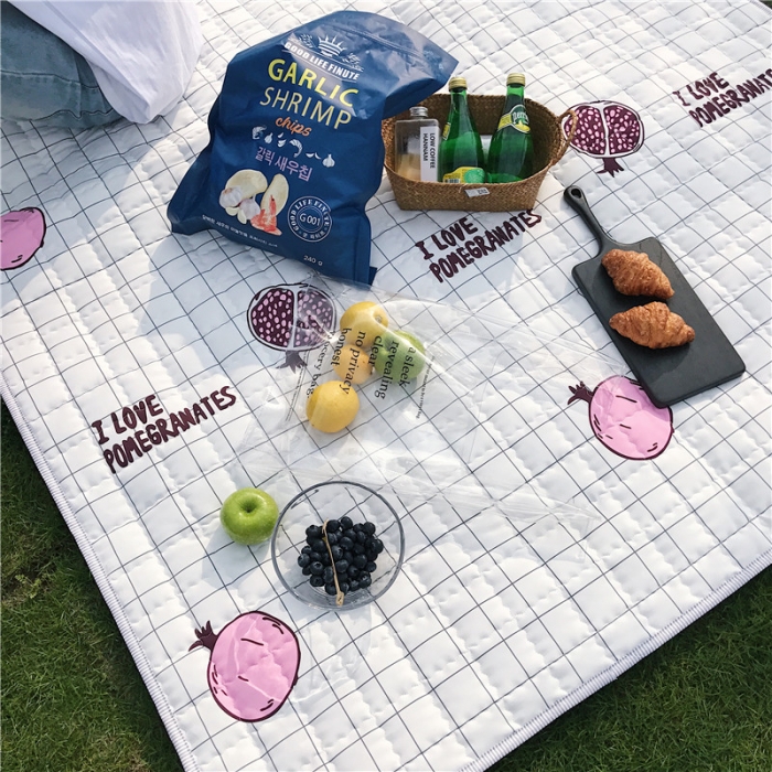 91家纺网 家纺一手货源 找家纺 昔可家纺 2018新款野餐垫 石榴