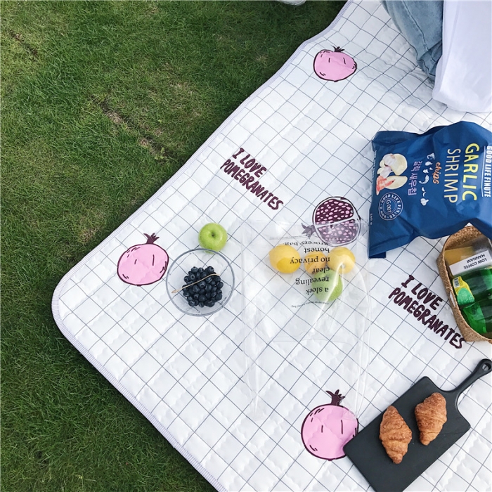 91家纺网 家纺一手货源 找家纺 昔可家纺 2018新款野餐垫 石榴