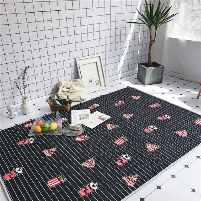 91家纺网 家纺一手货源 找家纺 昔可家纺 2018新款野餐垫 薯条可乐