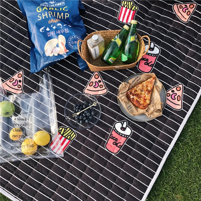 91家纺网 家纺一手货源 找家纺 昔可家纺 2018新款野餐垫 薯条可乐