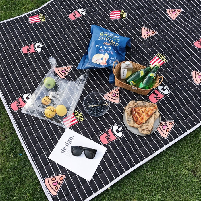 91家纺网 家纺一手货源 找家纺 昔可家纺 2018新款野餐垫 薯条可乐