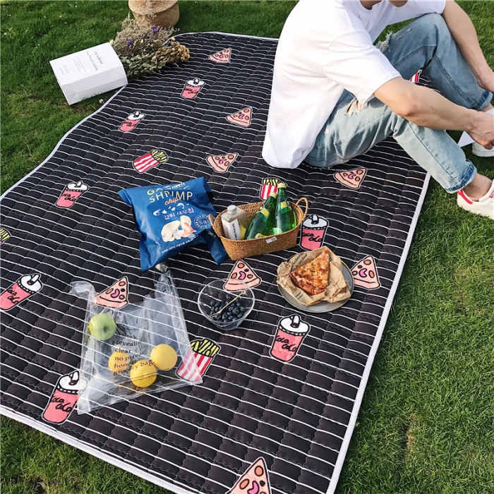 91家纺网 家纺一手货源 找家纺 昔可家纺 2018新款野餐垫 薯条可乐