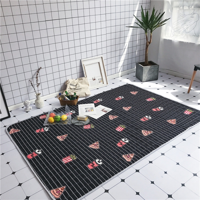 91家纺网 家纺一手货源 找家纺 昔可家纺 2018新款野餐垫 薯条可乐