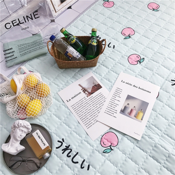 91家纺网 家纺一手货源 找家纺 昔可家纺 2018新款野餐垫 小桃子