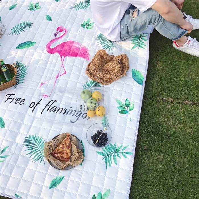 91家纺网 家纺一手货源 找家纺 昔可家纺 2018新款野餐垫 叶子鸟