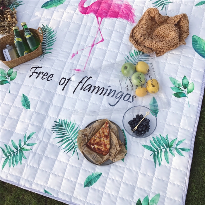 91家纺网 家纺一手货源 找家纺 昔可家纺 2018新款野餐垫 叶子鸟