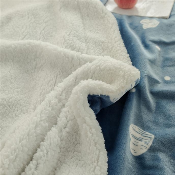 91家纺网 家纺一手货源 找家纺 昔可家纺 2018新品羊羔绒毛毯 爱心橘子