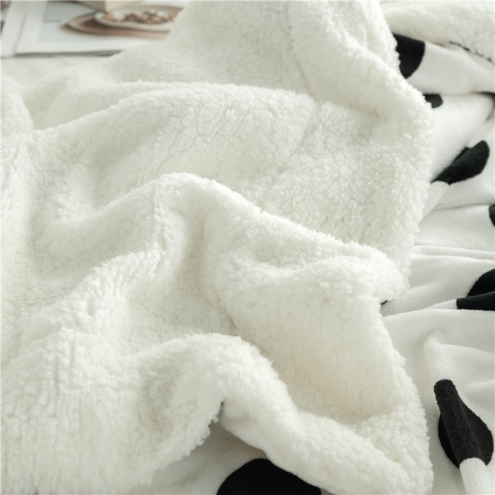 91家纺网 家纺一手货源 找家纺 昔可家纺 2018新品羊羔绒毛毯 白波点