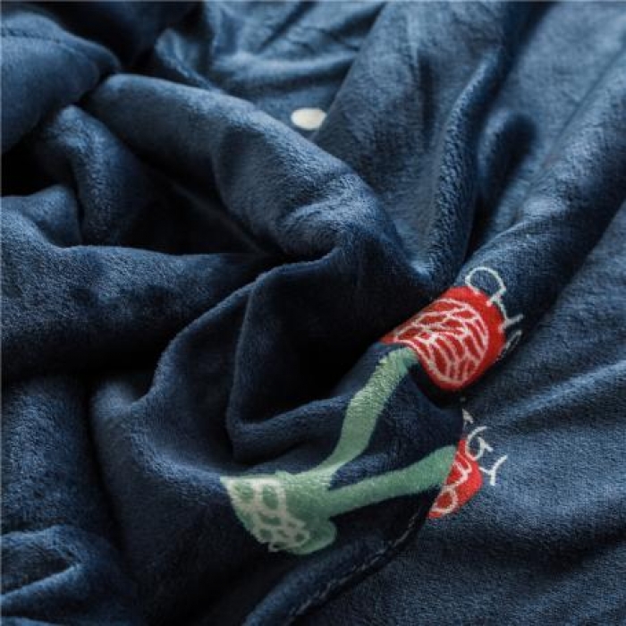 91家纺网 家纺一手货源 找家纺 昔可家纺 2018新品羊羔绒毛毯 菠萝樱桃