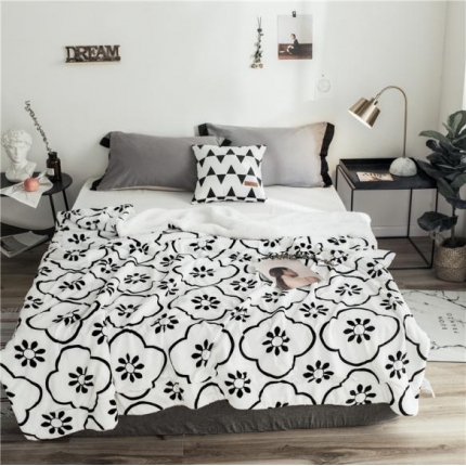 昔可家纺 2018新品羊羔绒毛毯 花砖