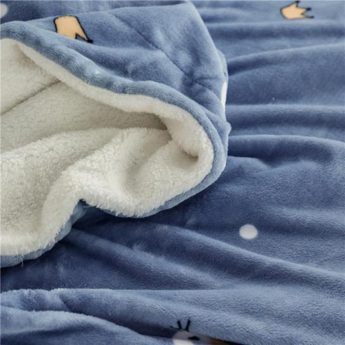 91家纺网 家纺一手货源 找家纺 昔可家纺 2018新品羊羔绒毛毯 皇冠天鹅