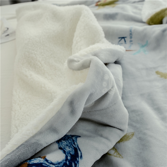 91家纺网 家纺一手货源 找家纺 昔可家纺 2018新品羊羔绒毛毯 恐龙乐园