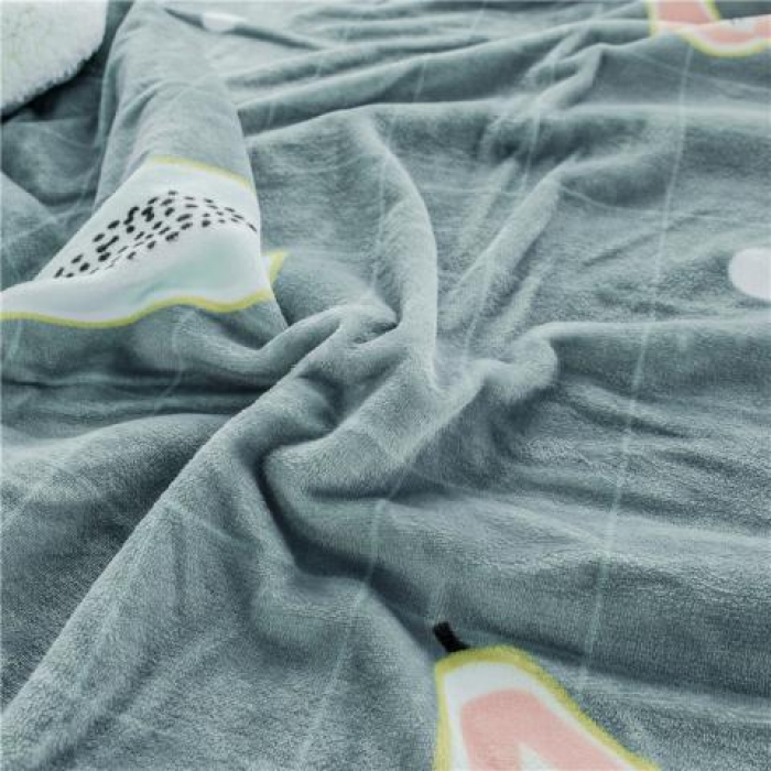 91家纺网 家纺一手货源 找家纺 昔可家纺 2018新品羊羔绒毛毯 木瓜水果