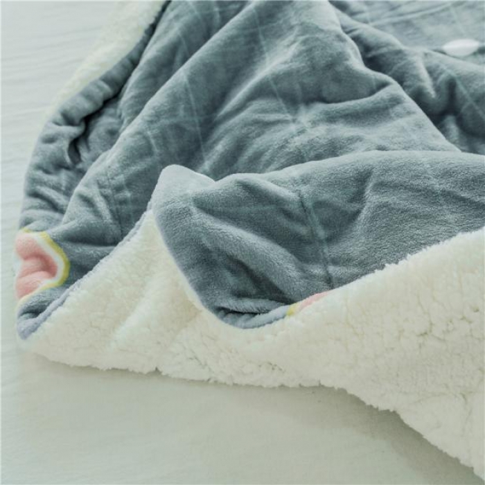 91家纺网 家纺一手货源 找家纺 昔可家纺 2018新品羊羔绒毛毯 木瓜水果