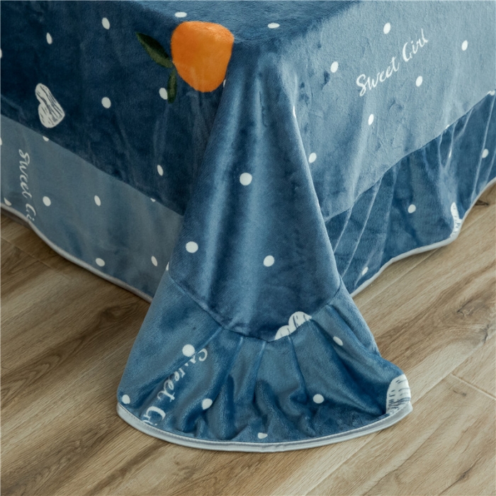 91家纺网 家纺一手货源 找家纺 昔可家纺 2018新款牛奶绒四件套 爱心橘子