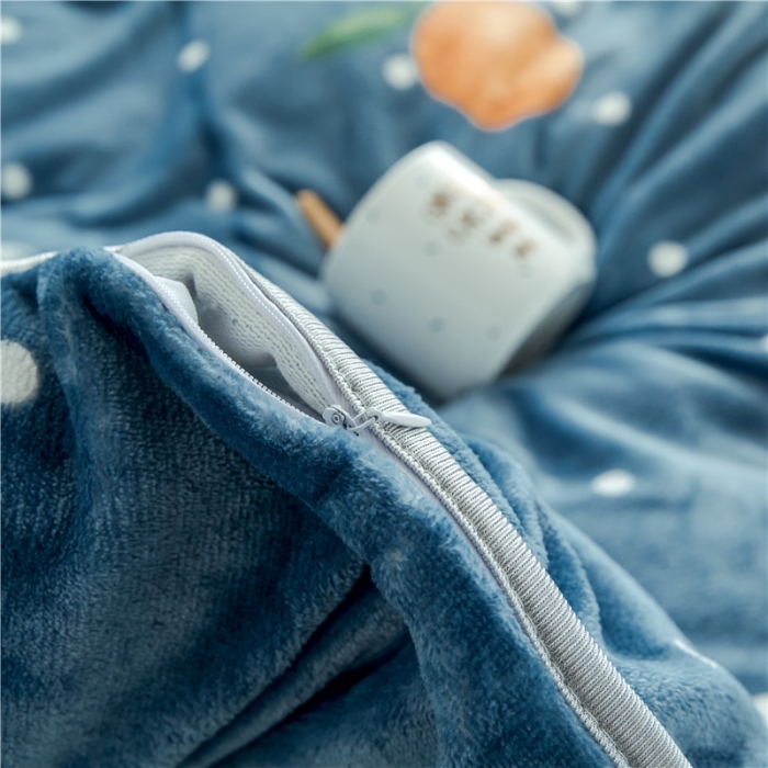 91家纺网 家纺一手货源 找家纺 昔可家纺 2018新款牛奶绒四件套 爱心橘子