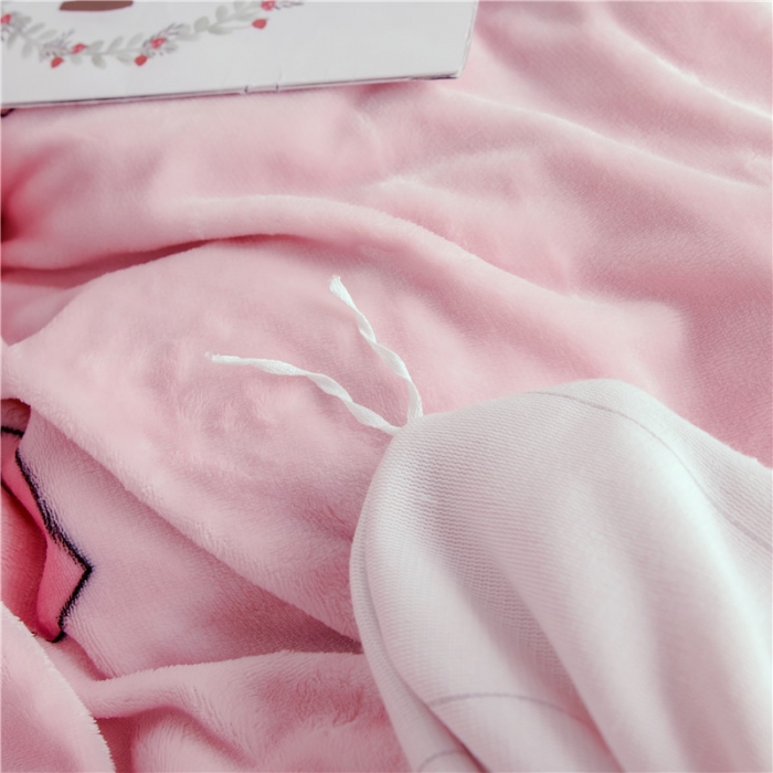 91家纺网 家纺一手货源 找家纺 昔可家纺 2018新款牛奶绒四件套 蜜桃-粉