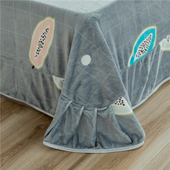 91家纺网 家纺一手货源 找家纺 昔可家纺 2018新款牛奶绒四件套 木瓜水果