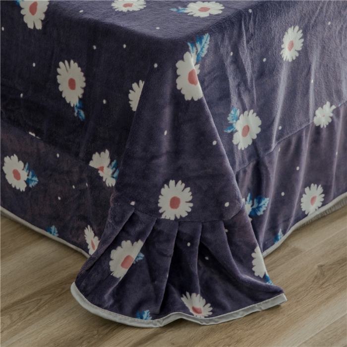 91家纺网 家纺一手货源 找家纺 昔可家纺 2018新款牛奶绒四件套 小菊花