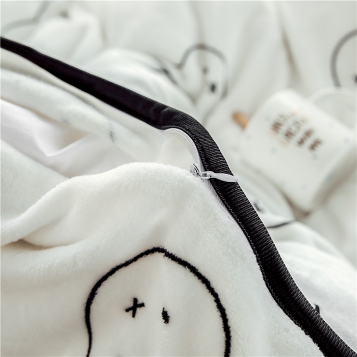 91家纺网 家纺一手货源 找家纺 昔可家纺 2018新款牛奶绒四件套 小兔乖乖