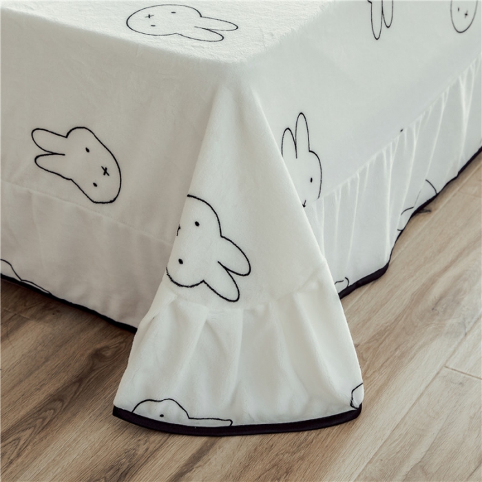 91家纺网 家纺一手货源 找家纺 昔可家纺 2018新款牛奶绒四件套 小兔乖乖