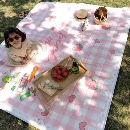 昔可家纺 2019新款野餐垫 粉草莓