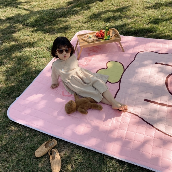 91家纺网 家纺一手货源 找家纺 昔可家纺 2019新款野餐垫 粉猪