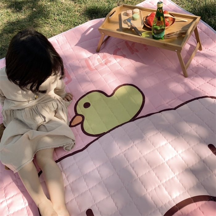 91家纺网 家纺一手货源 找家纺 昔可家纺 2019新款野餐垫 粉猪