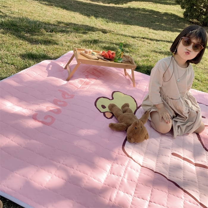 91家纺网 家纺一手货源 找家纺 昔可家纺 2019新款野餐垫 粉猪