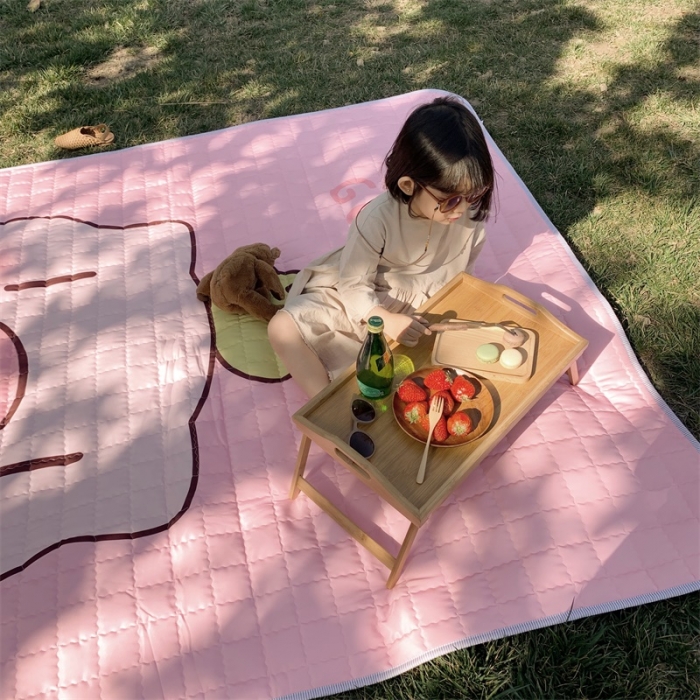 91家纺网 家纺一手货源 找家纺 昔可家纺 2019新款野餐垫 粉猪