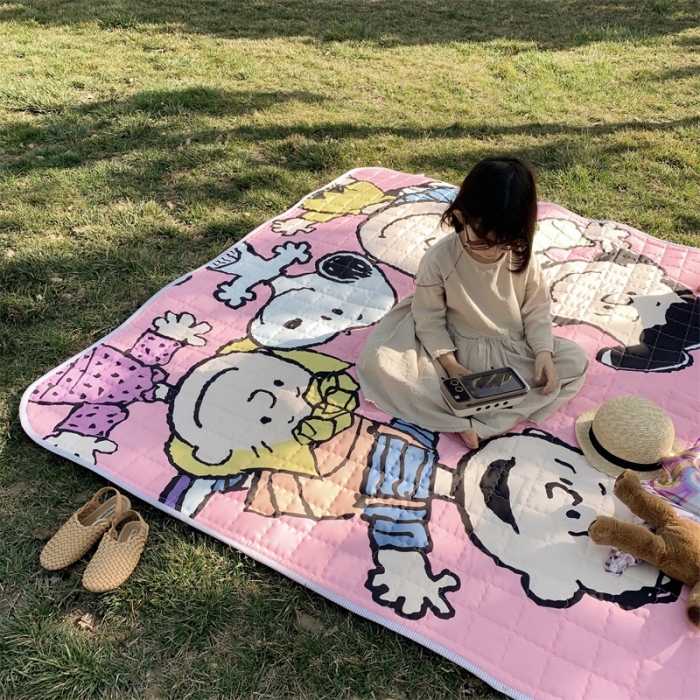 91家纺网 家纺一手货源 找家纺 昔可家纺 2019新款野餐垫 欢乐一家