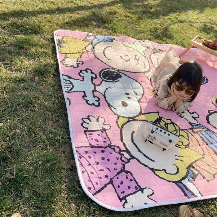 91家纺网 家纺一手货源 找家纺 昔可家纺 2019新款野餐垫 欢乐一家