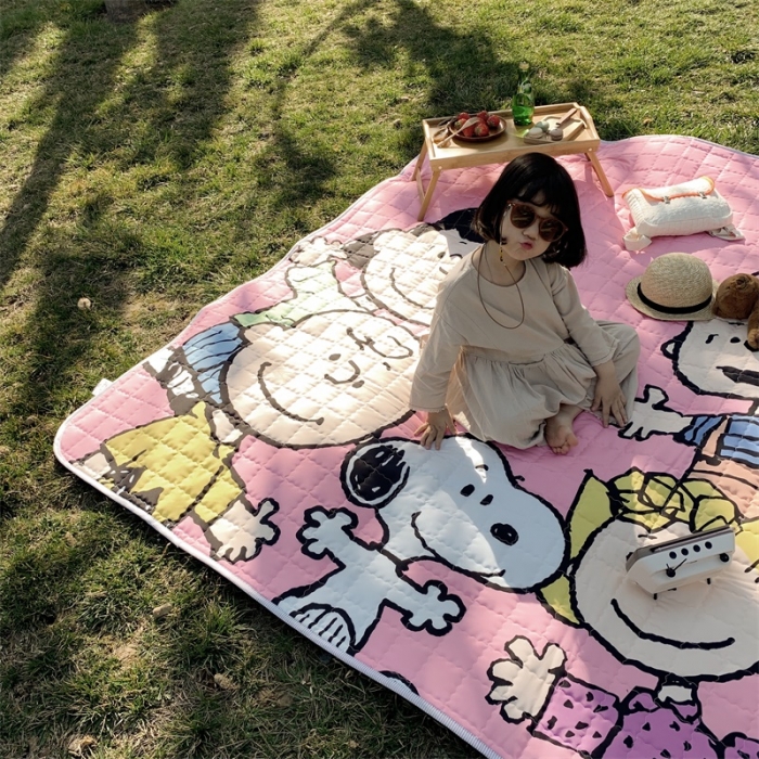 91家纺网 家纺一手货源 找家纺 昔可家纺 2019新款野餐垫 欢乐一家