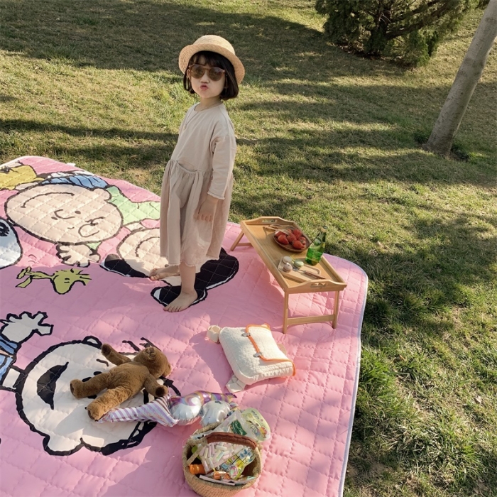 91家纺网 家纺一手货源 找家纺 昔可家纺 2019新款野餐垫 欢乐一家