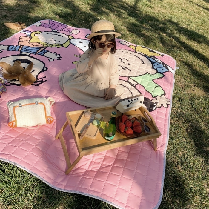 91家纺网 家纺一手货源 找家纺 昔可家纺 2019新款野餐垫 欢乐一家