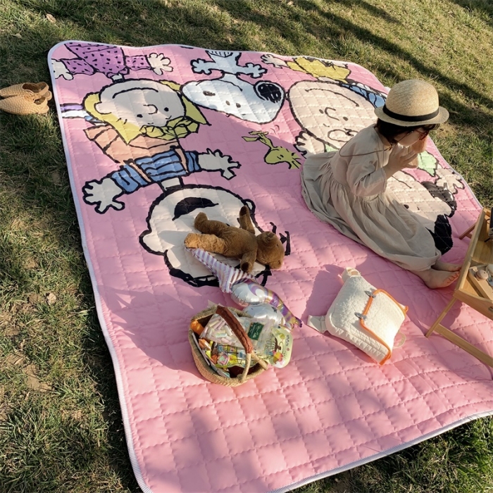 91家纺网 家纺一手货源 找家纺 昔可家纺 2019新款野餐垫 欢乐一家