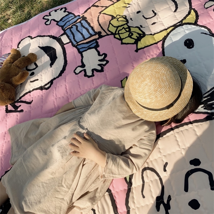 91家纺网 家纺一手货源 找家纺 昔可家纺 2019新款野餐垫 欢乐一家