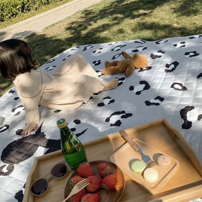 91家纺网 家纺一手货源 找家纺 昔可家纺 2019新款野餐垫 灰豹